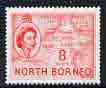 North Borneo 1954-59 Map 8c from def set unmounted mint, SG 377*, stamps on , stamps on  stamps on maps