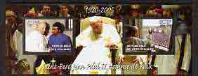 Ivory Coast 2005 Death of Pope John Paul II perf s/sheet #1 containing 2 values unmounted mint, stamps on personalities, stamps on pope, stamps on religion, stamps on death