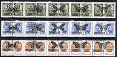 Chuvashia Republic - Butterflies opt set of 15 values each design opt'd on pair of Russian defs (Total 30 stamps) unmounted mint, stamps on butterflies