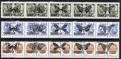 Chuvashia Republic - Butterflies opt set of 15 values each design optd on pair of Russian defs (Total 30 stamps) unmounted mint, stamps on butterflies