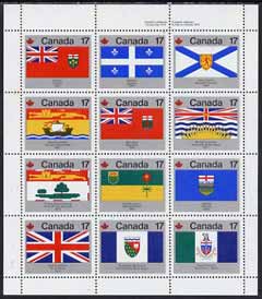 Canada 1979 Canada Day - Flags perf m/sheet containing set of 12 values unmounted mint, SG MS944, stamps on , stamps on  stamps on christmas