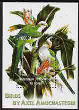 Congo 2005 Birds by Axel Amuchastegui (Parrots) perf m/sheet unmounted mint, stamps on birds, stamps on parrots