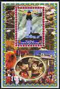 Congo 2005 Lighthouses #02 perf s/sheet with Disney characters in background fine cto used, stamps on , stamps on  stamps on lighthouses, stamps on  stamps on disney