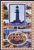 Congo 2005 Lighthouses #03 perf s/sheet with Disney characters in background fine cto used, stamps on , stamps on  stamps on lighthouses, stamps on  stamps on disney