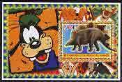 Congo 2005 Dinosaurs & Disney Characters #4 perf m/sheet fine cto used, stamps on dinosaurs, stamps on disney
