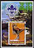 Benin 2005 Scouts & Dinosaur perf m/sheet fine cto used, stamps on scouts, stamps on dinosaurs