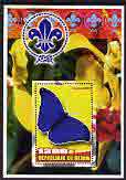 Benin 2005 Scouts & Butterfly perf m/sheet fine cto used, stamps on scouts, stamps on butterflies