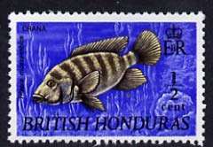 British Honduras 1969-72 Mouthbrooder Fish 1/2c (blue background) unmounted mint, SG 276