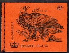 Great Britain 1968-70 Birds - Golden Eagle (red cover Aug 1970) 6s booklet complete and fine, SG QP54, stamps on , stamps on  stamps on birds, stamps on  stamps on eagles, stamps on  stamps on birds of prey, stamps on  stamps on 