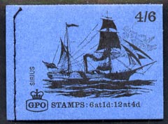 Great Britain 1968-70 Ships - Sirius 4s6d booklet (May 1969) complete and fine SG LP51, stamps on ships