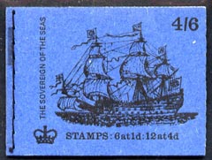 Great Britain 1968-70 Ships - Sovereign of the Seas 4s6d booklet (Oct 1970) complete and fine SG LP59, stamps on ships, stamps on 