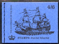 Great Britain 1968-70 Ships - Sovereign of the Seas 4s6d booklet (Aug 1970) complete and fine SG LP58, stamps on , stamps on  stamps on ships, stamps on  stamps on 