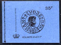 Great Britain 1973-74 British Coins #1 - Cuthred's Penny 35p booklet (Autumn 1973) complete and fine, SG DP1, stamps on , stamps on  stamps on coins