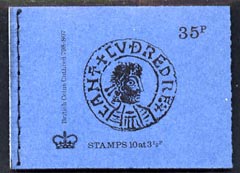 Great Britain 1973-74 British Coins #1 - Cuthred's Penny 35p booklet (Apr 1974) complete and fine, SG DP2, stamps on , stamps on  stamps on coins