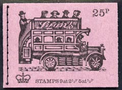 Booklet - Great Britain 1971-73 Veteran Transport #2 - B-Type Omnibus (Lyons Tea) 25p booklet (June 1971) complete and fine, SG DH41