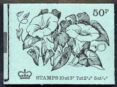 Great Britain 1971-72 British Flowers #1 - Bindweed 50p booklet (Feb 1971) complete and fine, SG DT1, stamps on , stamps on  stamps on flowers