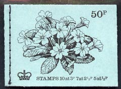 Great Britain 1971-72 British Flowers #2 - Primrose 50p booklet (May 1971) complete and fine, SG DT2, stamps on flowers