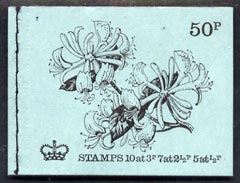 Great Britain 1971-72 British Flowers #3 - Honeysuckle 50p booklet (Aug 1971) complete and fine, SG DT3, stamps on , stamps on  stamps on flowers