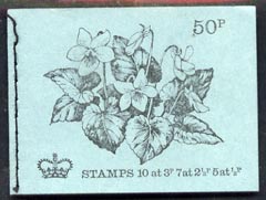 Great Britain 1971-72 British Flowers #5 - Common Violet 50p booklet (Feb 1972) complete and fine, SG DT5, stamps on , stamps on  stamps on flowers