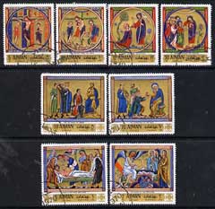 Ajman 1970 Easter (Paintings) perf set of 8 cto used, Mi 506-13 (set in sheets of 6 available price x 5), stamps on , stamps on  stamps on easter, stamps on  stamps on arts, stamps on  stamps on 