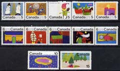 Canada 1970 Christmas perf set of 12 (phosphor) unmounted mint, SG 661p-72p, stamps on , stamps on  stamps on christmas