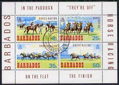 Barbados 1969 Horse Racing perf m/sheet cds used, SG MS 385, stamps on , stamps on  stamps on horses, stamps on  stamps on horse racing, stamps on  stamps on 