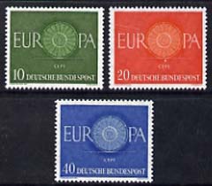 Germany - West 1960 Europa set of 3 unmounted mint, SG 1251-53, stamps on , stamps on  stamps on europa