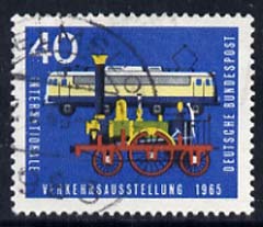 Germany - West 1965 Locomotive 'Adler' & Electric Loco 40pf fine used, from Int Transport Ex set of 7, SG 1393, stamps on , stamps on  stamps on railways