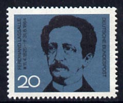 Germany - West 1964 Death Cent of Ferdinand Lassalle (Socialist founder & leader) unmounted mint, SG 1348*, stamps on personalities, stamps on constitutions