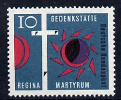 Germany - West 1963 Consecration of Regina Martyrum Church Berlin 10pf unmounted mint, SG 1311, stamps on , stamps on  stamps on religion, stamps on  stamps on churches