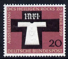 Germany - West 1959 Holy Tunic of Trier Exhibition 20pf unmounted mint, SG 1232, stamps on religion, stamps on exhibitions