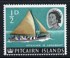 Pitcairn Islands 1964-65 Longboat 1/2d unmounted mint from def set of 13, SG 36, stamps on , stamps on  stamps on ships