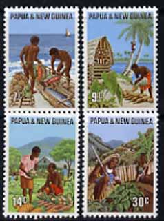 Papua New Guinea 1971 Primary Industries set of 4 unmounted mint, SG 204-07, stamps on , stamps on  stamps on food, stamps on  stamps on fishing, stamps on  stamps on agriculture