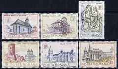 Rumania 1968 Historic Monuments set of 6 unmounted mint, SG 3591-96, stamps on , stamps on  stamps on religion, stamps on  stamps on churches, stamps on  stamps on castles