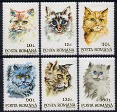 Rumania 1993 Domestic Cats set of 6 unmounted mint, SG 5520-25, stamps on cats