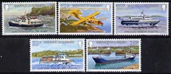 Guernsey 1981 Inter-island Transport set of 5 unmounted mint, SG 240-44, stamps on , stamps on  stamps on ships, stamps on  stamps on aviation