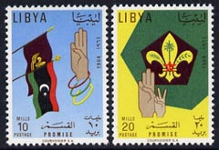 Libya 1964 Scouts set of 2 unmounted mint, SG 314-15, stamps on , stamps on  stamps on scouts, stamps on  stamps on flags