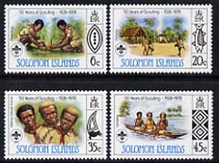 Solomon Islands 1978 50th Anniversary of Scouting in Solomon Is set of 4 unmounted mint, SG 368-71, stamps on scouts, stamps on fish