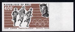 Mali 1987 Runners & Buddha's Head 400f IMPERF in issued colours unmounted mint as SG 1121, stamps on , stamps on  stamps on olympics, stamps on  stamps on athletics, stamps on  stamps on running, stamps on  stamps on buddhism