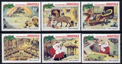 Dominica 1981 Christmas short set to 5c showing scenes from Walt Disney's 'Santa's Workshop' unmounted mint SG 754-59, stamps on , stamps on  stamps on disney, stamps on  stamps on christmas