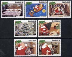 Anguilla 1981 Christmas short set to 12c showing scenes from Walt Disney's 'The Night Before Christmas', SG 475-81 unmounted mint, stamps on , stamps on  stamps on disney, stamps on  stamps on christmas