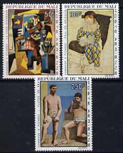 Mali 1967 Picasso commemoration set of 3 unmounted mint, SG 146-48, stamps on arts, stamps on picasso