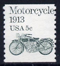 United States 1981 Pope motorcycle 5c coil stamp imperf x perf unmounted mint, SG 1870, stamps on , stamps on  stamps on motorbikes