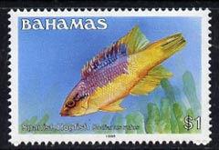 Bahamas 1986-90 Spanish Hogfish $1 (1988 imprint date) unmounted mint, SG 769B, stamps on , stamps on  stamps on fish