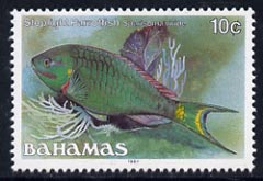 Bahamas 1987 Stoplight Parrotfish 10c (1987 imprint date) unmounted mint, SG 792, stamps on fish