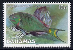 Bahamas 1987 Stoplight Parrotfish 10c (1987 imprint date) unmounted mint, SG 792, stamps on , stamps on  stamps on fish