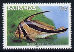 Bahamas 1987 Jacknife Fish 15c (1987 imprint date) unmounted mint, SG 793, stamps on , stamps on  stamps on fish