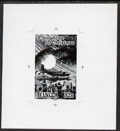 Tonga 1989 Casa C-212 Aviocar 32s (from Christmas set) B&W photographic proof, scarce thus, as SG 1059, stamps on christmas, stamps on aviation