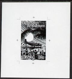 Tonga 1989 Casa C-212 Aviocar 32s (from Christmas set) B&W photographic proof, scarce thus, as SG 1059, stamps on christmas, stamps on aviation