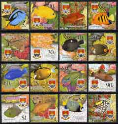 Kiribati 2002 Tropical Fish perf set of 16 unmounted mint, SG 635-50, stamps on , stamps on  stamps on fish, stamps on  stamps on marine life, stamps on  stamps on coral